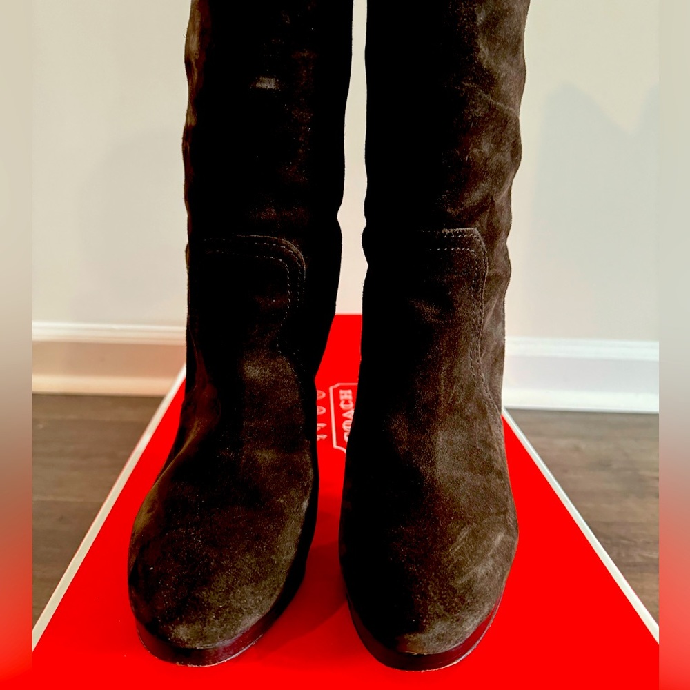 Coach Tall Boot “Ambar” oiled suede Chestnut